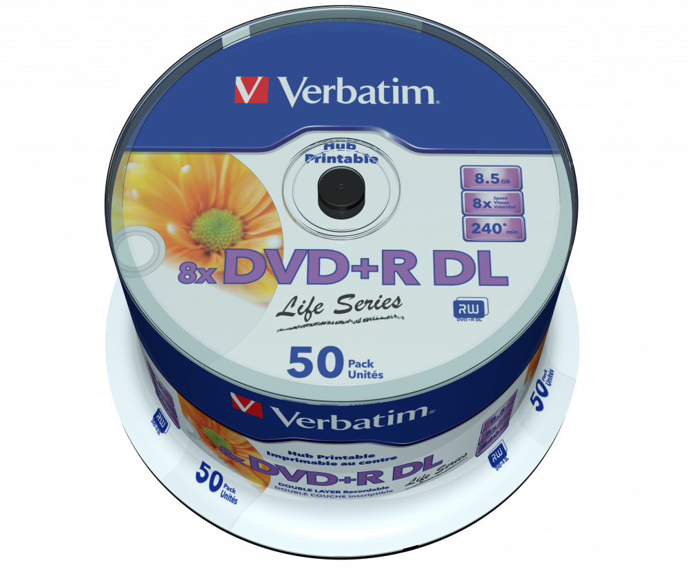 Buy DVD R Double Layer Inkjet Printable 8x Verbatim DVD Recordable 