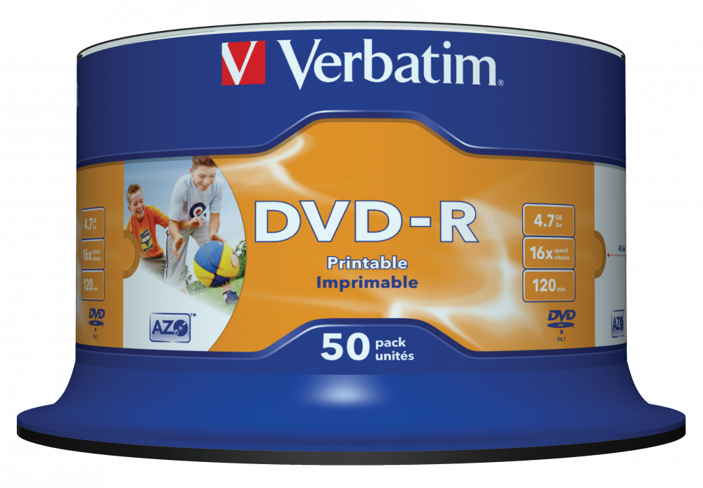 Verbatim 43538 DVD vierge 4,7 Go DVD-R 25 pièce(s) DVD-R Wide Inkjet  Printable ID Brand, 16x (43538) prix Maroc