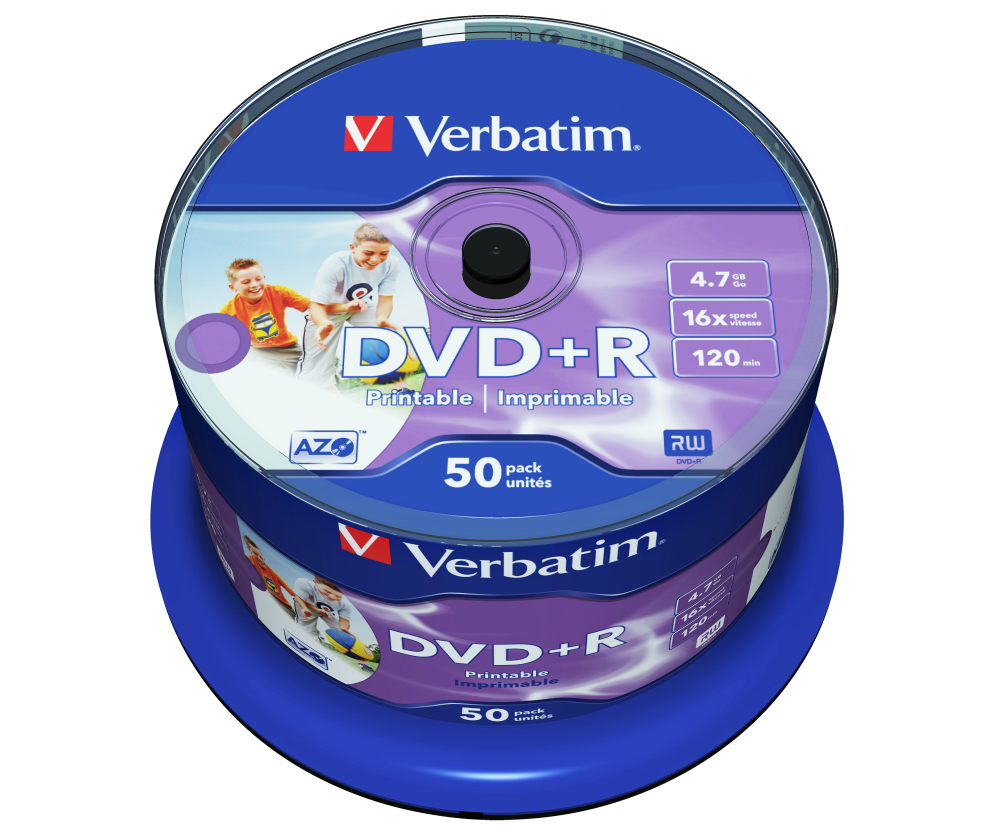 Buy DVD R Wide Inkjet Printable Verbatim DVD Recordable Rewritable 