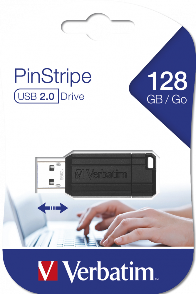 PinStripe USB-Stick 128 GB – Schwarz