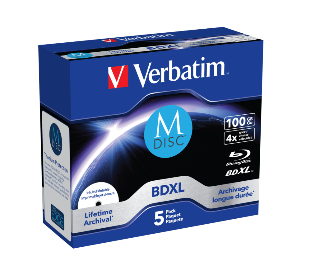 Verbatim MDISC Lifetime archival BDXL 100GB - boîtier avec lot de 1, MDISC  Lifetime Archival BDXL 100GB