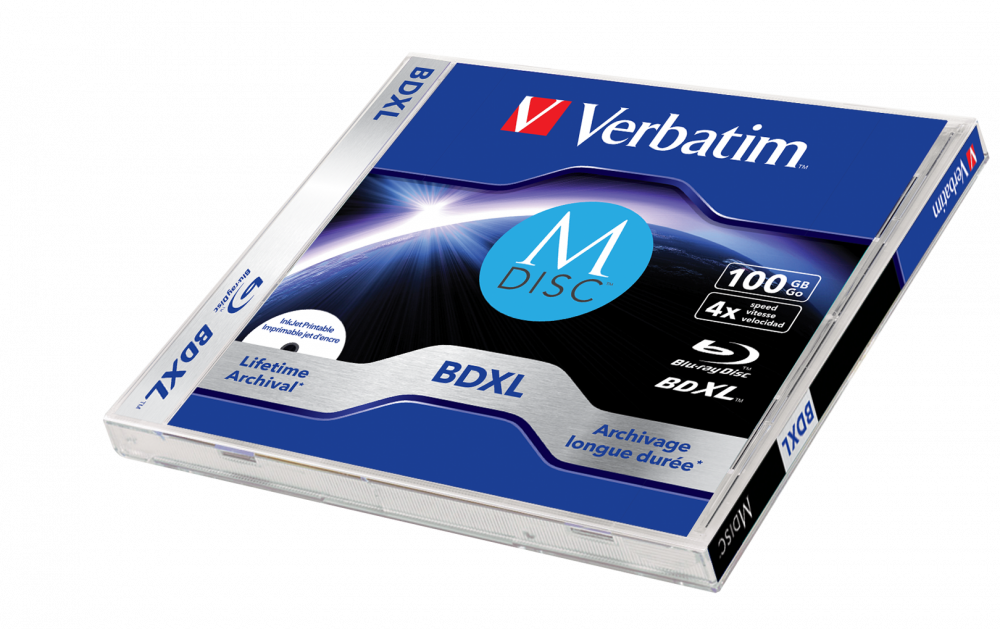 Verbatim MDISC Lifetime archival BDXL 100GB - boîtier avec lot de 1, MDISC  Lifetime Archival BDXL 100GB