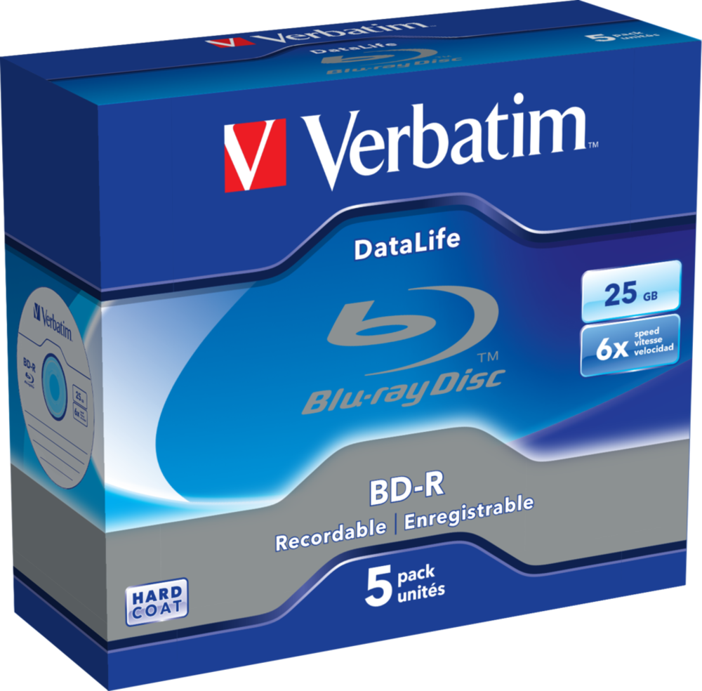 Blu-ray vierge VERBATIM BD-RE 25GO 5PK P5 boitier Jewel 2x