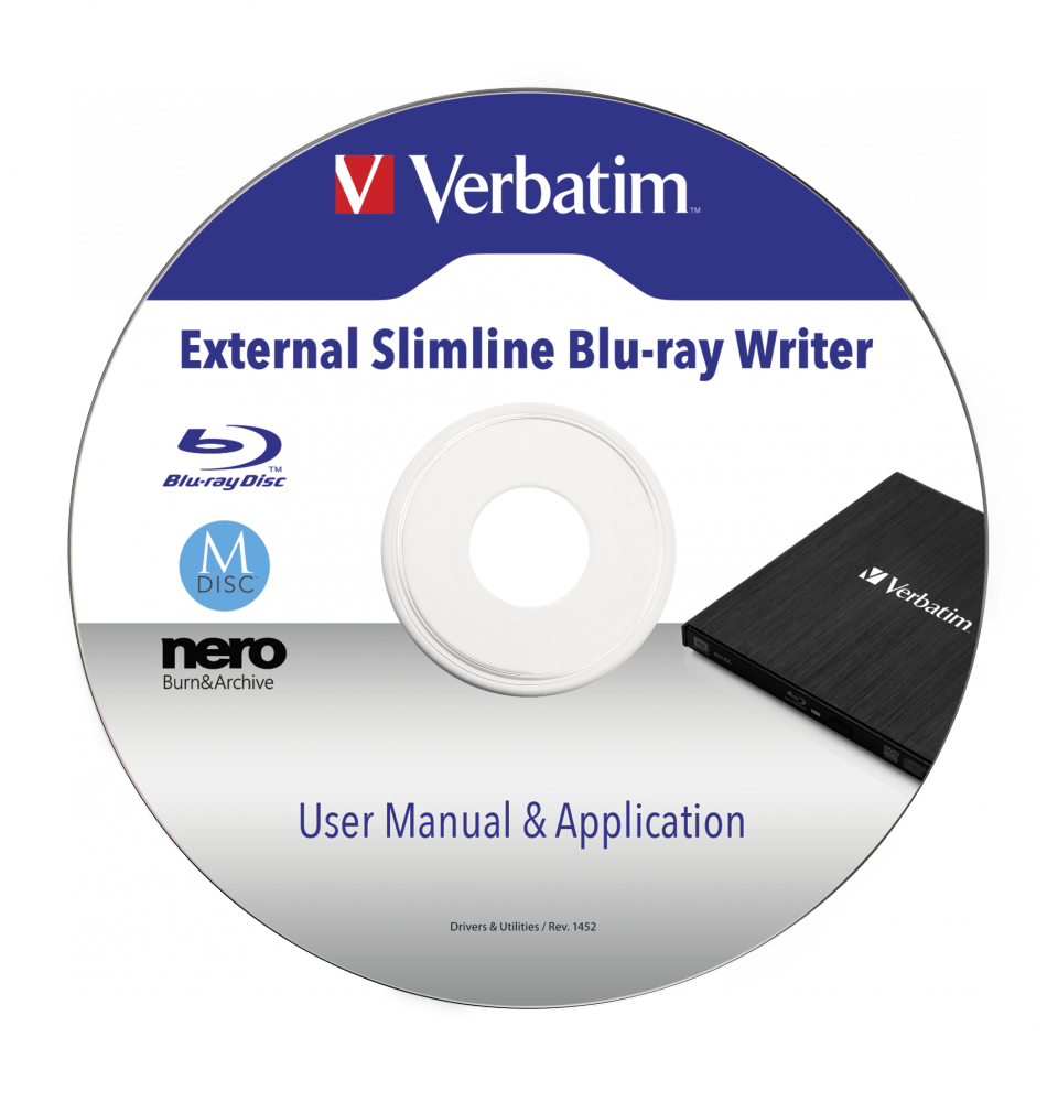 verbatim external slimline cd dvd writer software download pc