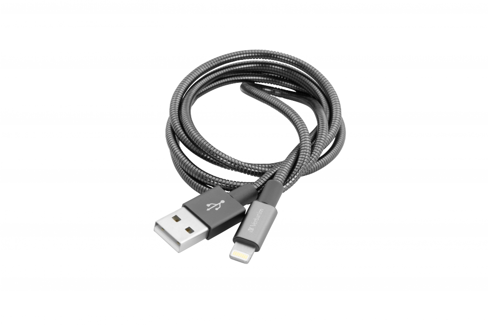 Verbatim Lightning roestvrij stalen synchronisatie- & oplaadkabel 100cm grijs