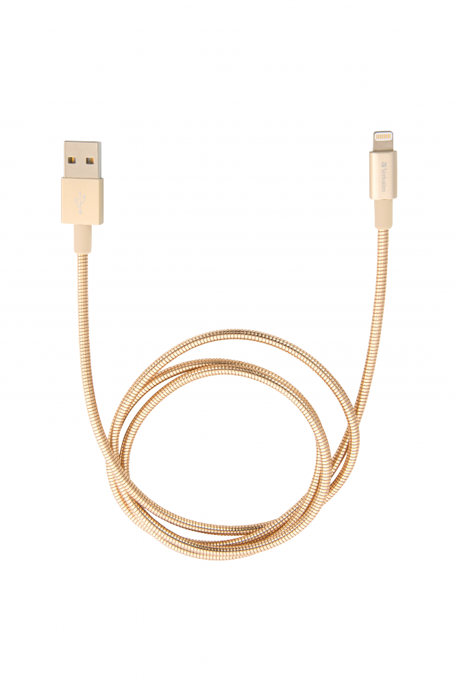 Verbatim Lightning kabel za sinkroniziranje i punjenje, nehrðajuæi èelik, 100 cm, zlatni