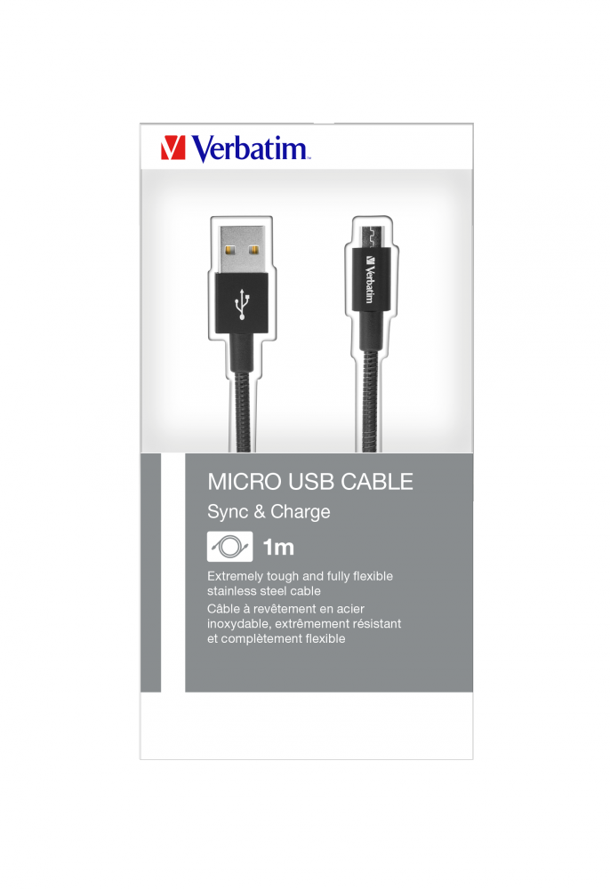 Verbatim Mikro-USB Sync- und Ladekabel 100 cm Schwarz