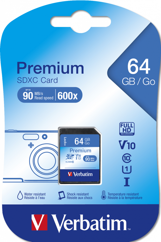 Verbatim Premium U1 SDXC 64GB* Hafıza Kartı 