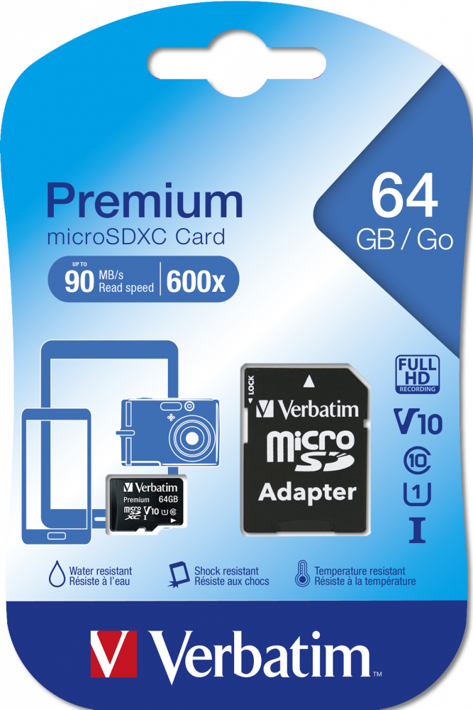 Tarjeta MicroSD 64 GB Clase 10 + adaptador, Q-Connect