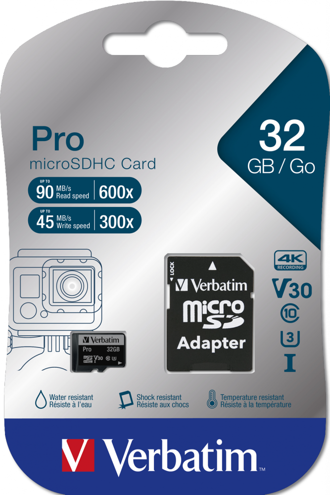 Verbatim Pro U3 32GB Micro SDHC Card