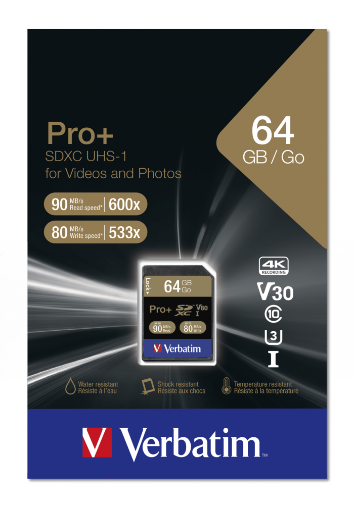 Verbatim Pro+ U3 64GB SDXC Karte