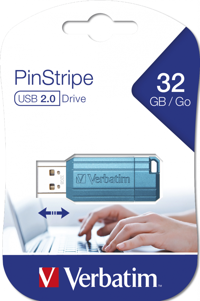 PinStripe USB Drive 32GB - Caribbean Blue