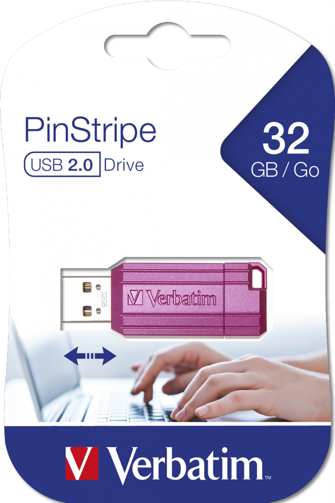 Unidad PinStripe USB de 32GB* - Rosa intenso