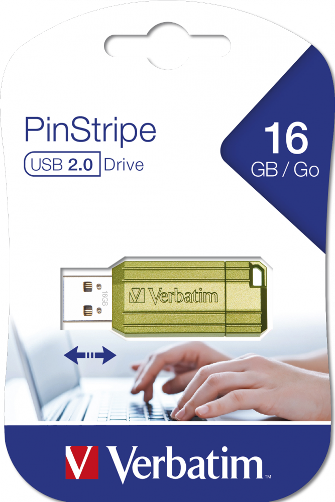 Unidad PinStripe USB de 16GB* - Verde eucalipto