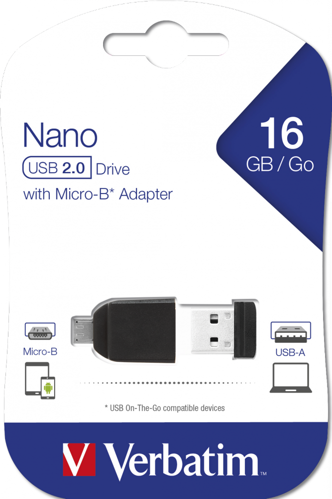 Memoria NANO USB 16GB* con adaptador Micro USB