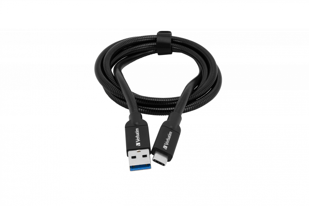 Verbatim USB-C auf USB-A Edelstahl-Synchr.- und Ladekabel USB 3.1 GEN 2 100 cm Schwarz