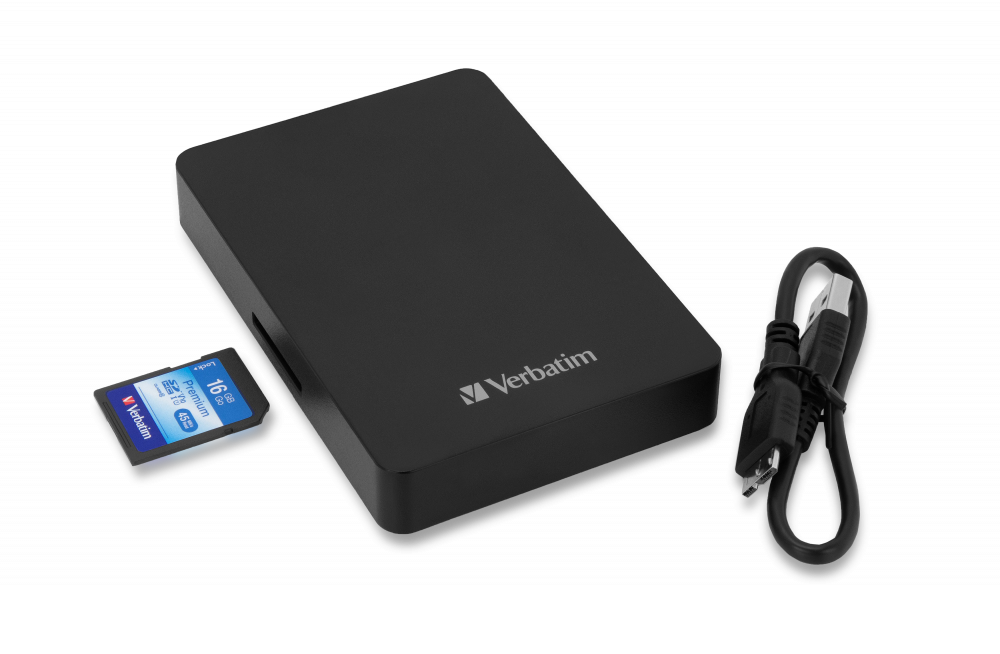 Store 'n' Go USB 3.0 HDD with SD Card Reader - 1TB + 16GB SD Card