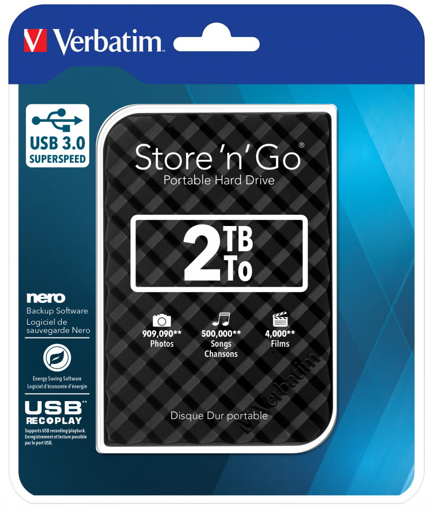 Disque Dur externe Verbatim Store'n' Go USB 3.0 / 2 To