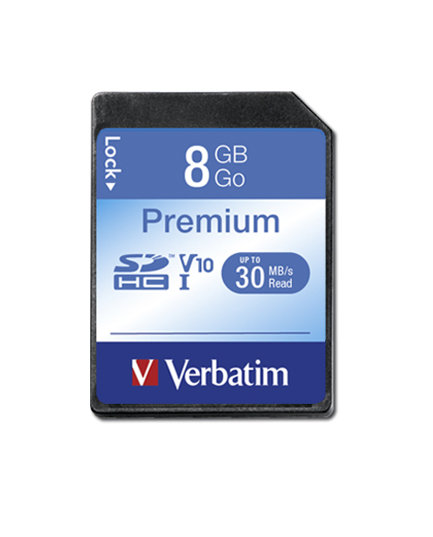 Carte mmoire 8GB SDHC U1 Verbatim Premium 
