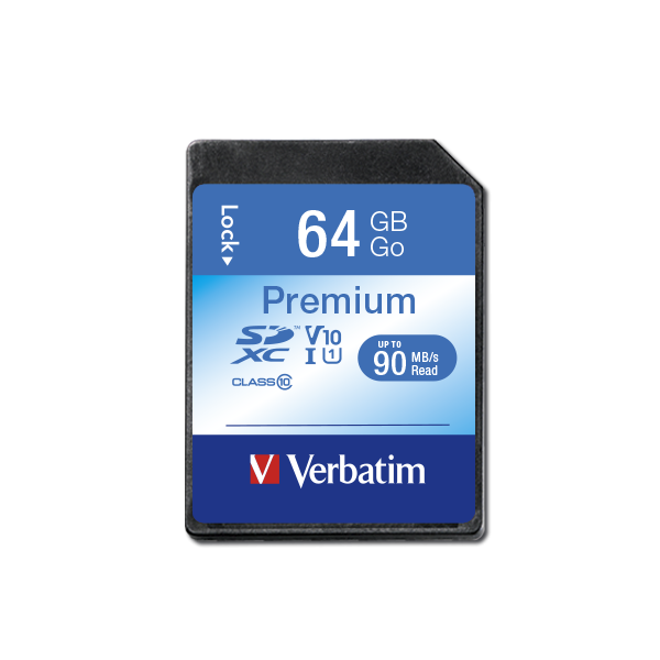 Verbatim Premium U1 SDXC-geheugenkaart van 64GB* 