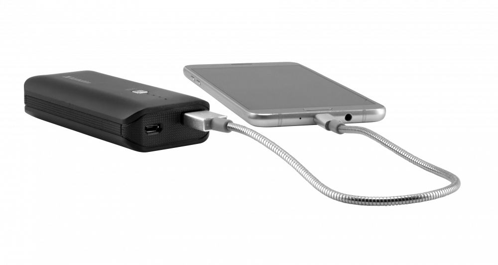 Кабель Verbatim с разъемом micro-USB для синхронизации и подзарядки, 30см, серебристый