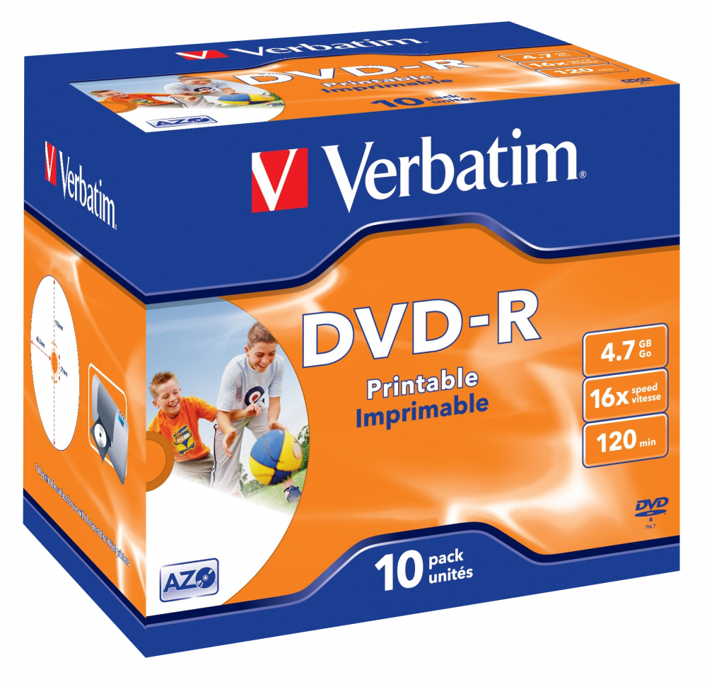 Alert B olie proza DVD-R Wide Inkjet Printable ID Brand | DVD-R 16x Wide Inkjet Printable |  Verbatim Online Shop