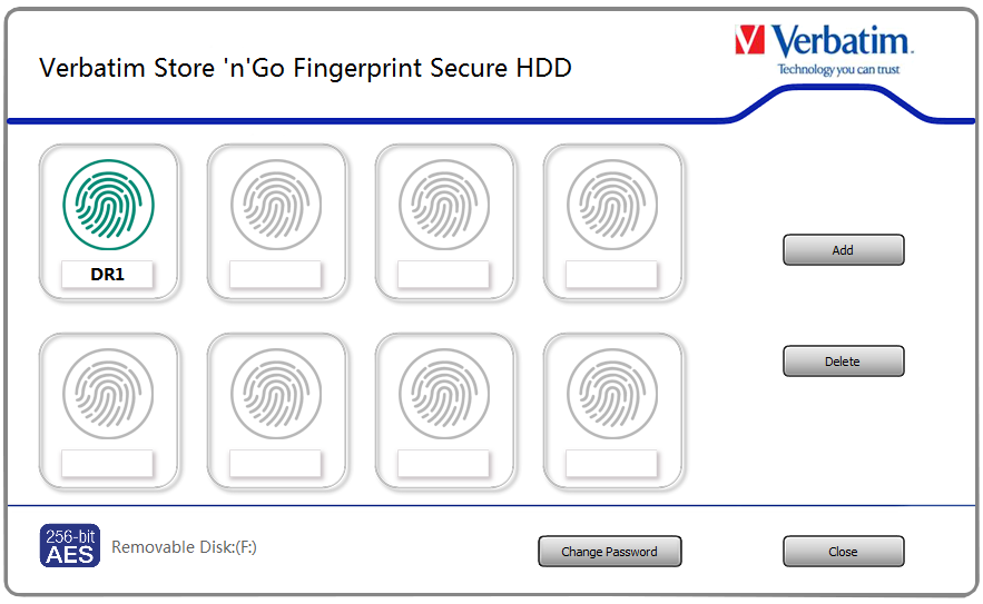 Bärbar hårddisk Fingerprint Secure 2 TB