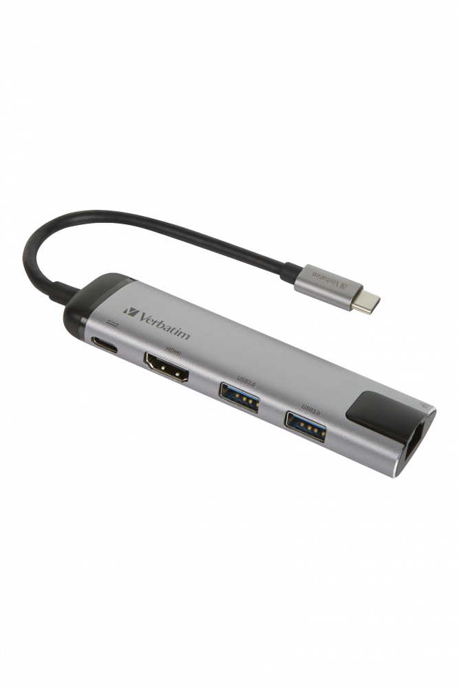 Verbatim USB-C™ Çok Bağlantı Noktalı Çoklayıcı - USB 3.0 | HDMI | Gigabit Ethernet
