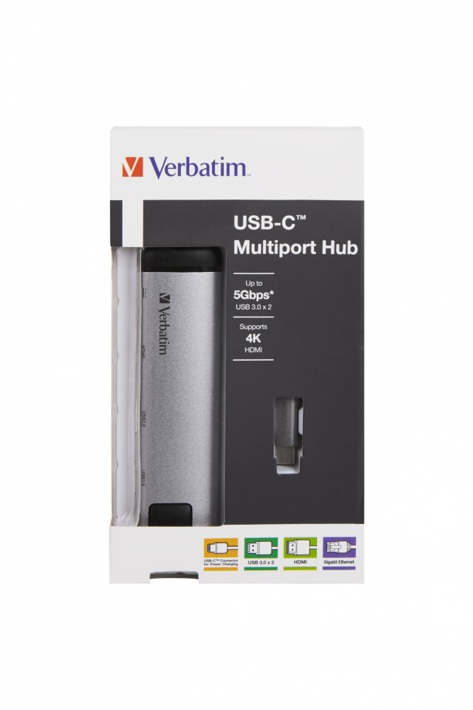Verbatim USB-C™ vorite s vie prikljunica - USB 3.0 | HDMI | Gigabitni ethernet