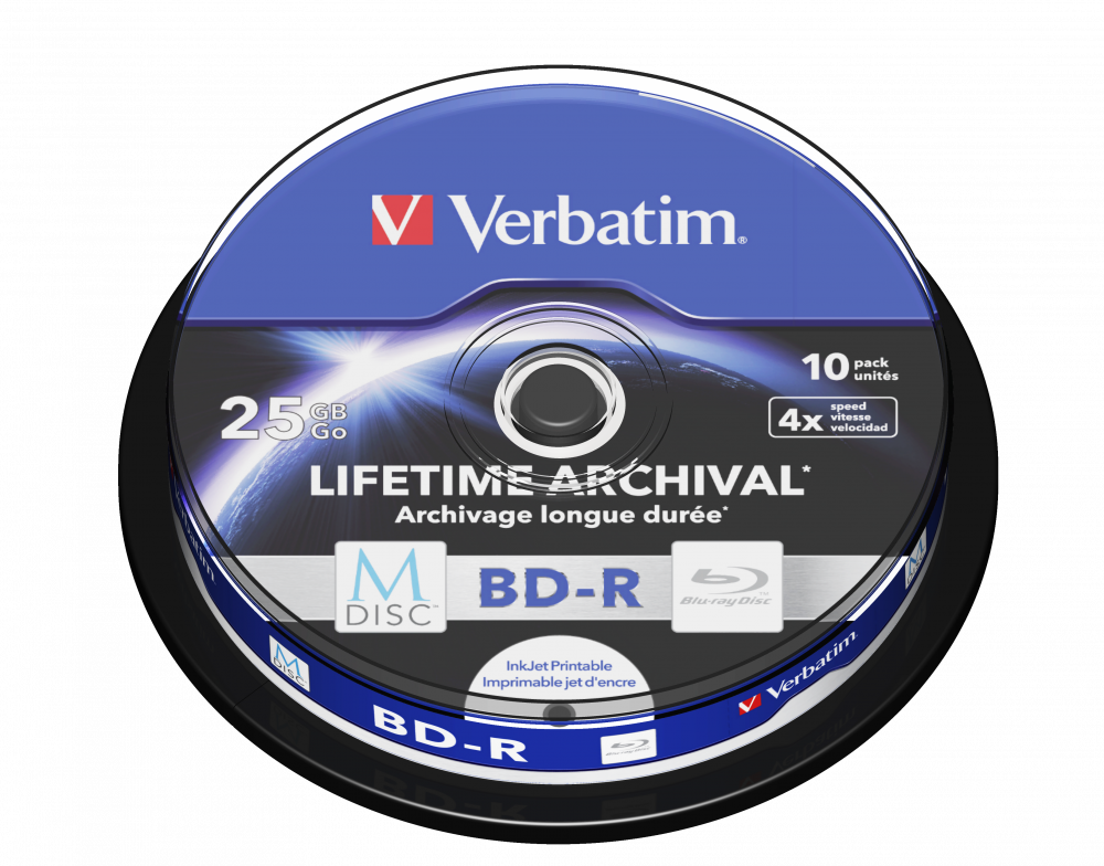 M-DISC BD-R Verbatim, 25GB, 4X, printabil 