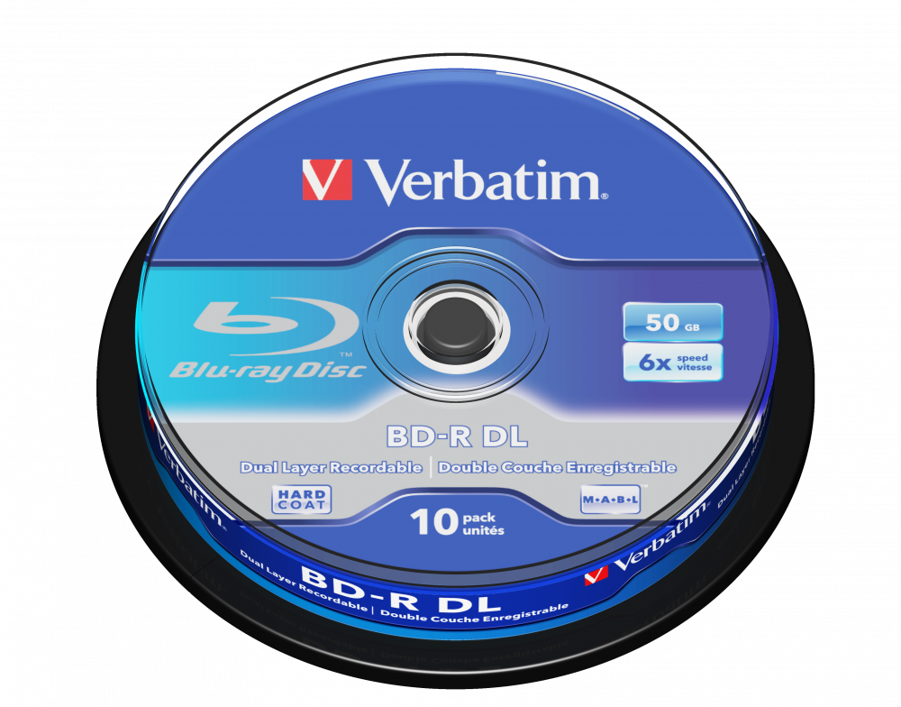 BD-R DL 50GB 6x 10 Pack Spindle | BD-R DL 50GB 6x | Verbatim Online Shop