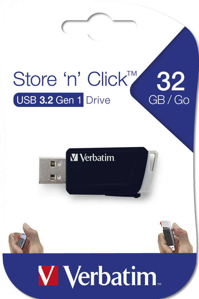 Store 'n' Click USB-minne, 32GB*, svart