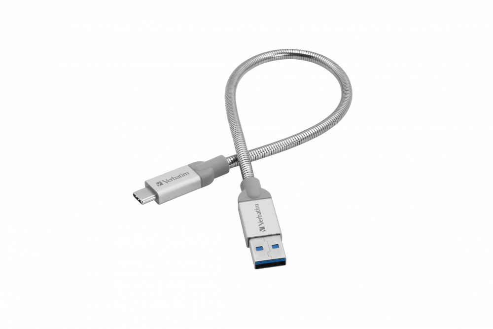 Verbatim roestvrij stalen sync- & oplaadkabel USB-C naar USB-A USB3.1 gen2 30cm