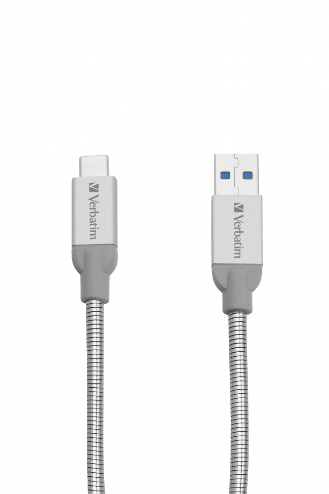 Verbatim roestvrij stalen sync- & oplaadkabel USB-C naar USB-A USB3.1 gen2 30cm