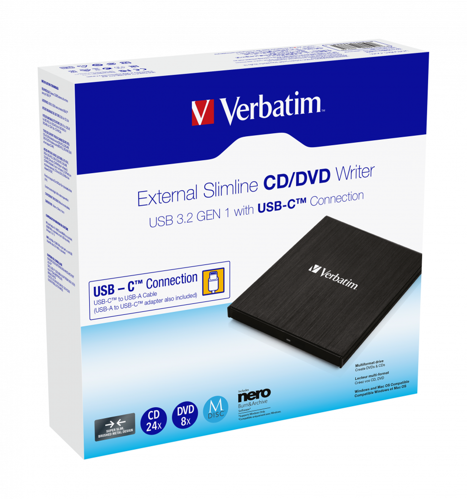 Verbatim Graveur de CD/DVD externe USB-C - Lecteur graveur - Garantie 3 ans  LDLC