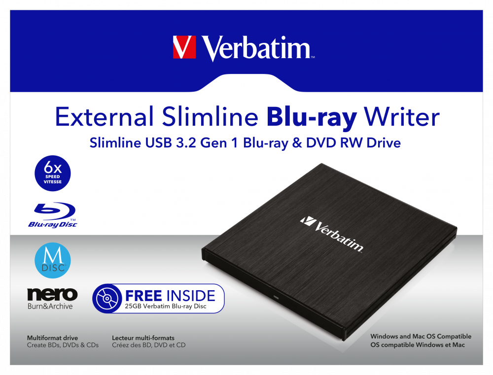 Met name factor terugtrekken External Slimline Blu-ray Writer | Verbatim Online Shop