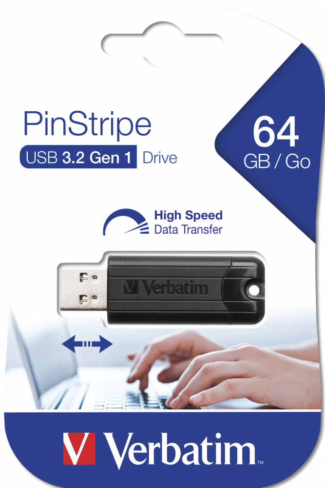 PinStripe USB-station 64 GB – zwart