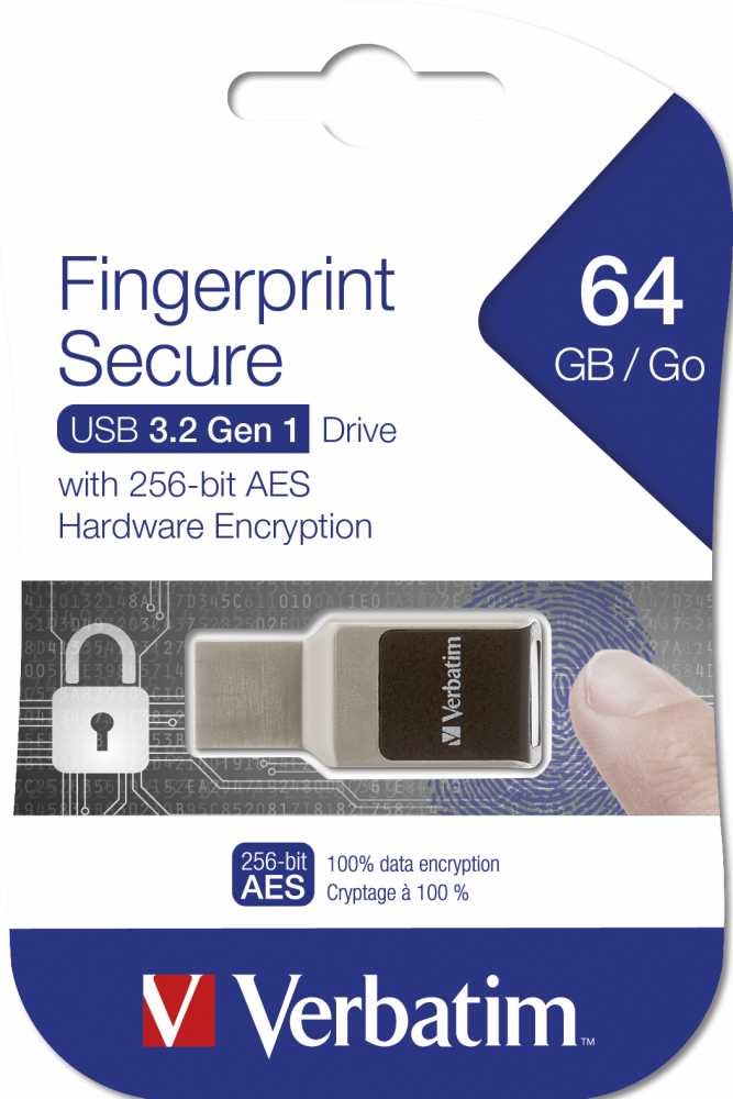 Fingerprint Secure USB 3.2 Gen 1 -station 64GB