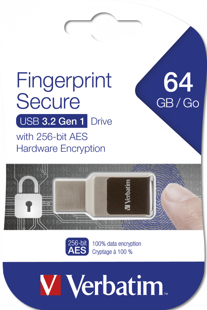 Dysk USB 3.2 Gen 1 Fingerprint Secure 64GB*