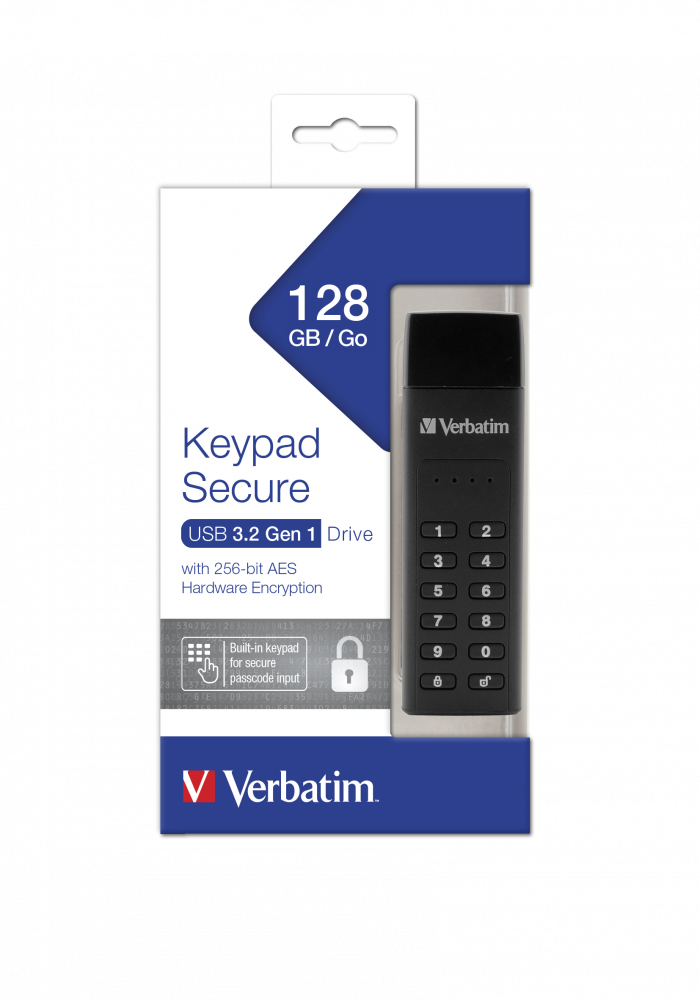 Disk USB 3.2 Gen 1 Verbatim Keypad Secure 128GB