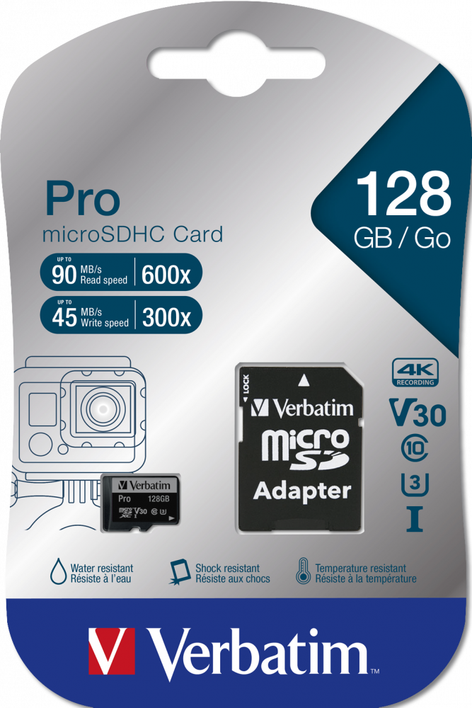 Verbatim Pro U3 128GB Micro SDXC Card