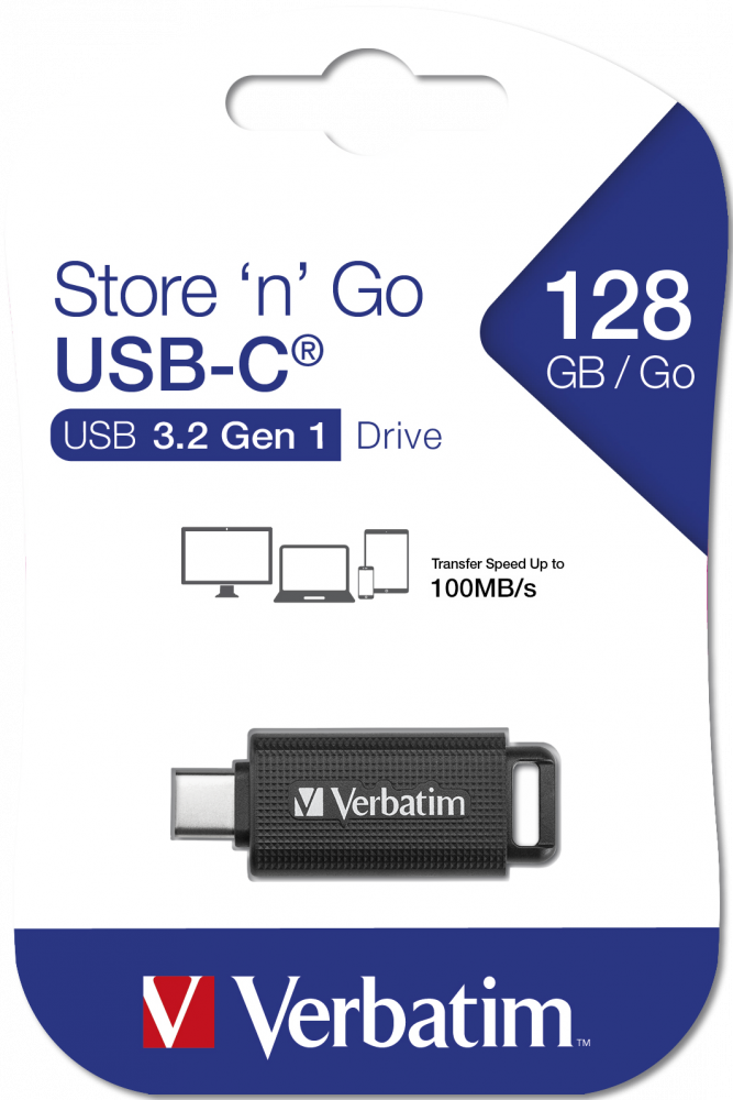 Накопитель Verbatim Store�'n'�Go стандарта USB-C®�3.2 GEN�1 емкостью 128�ГБ*