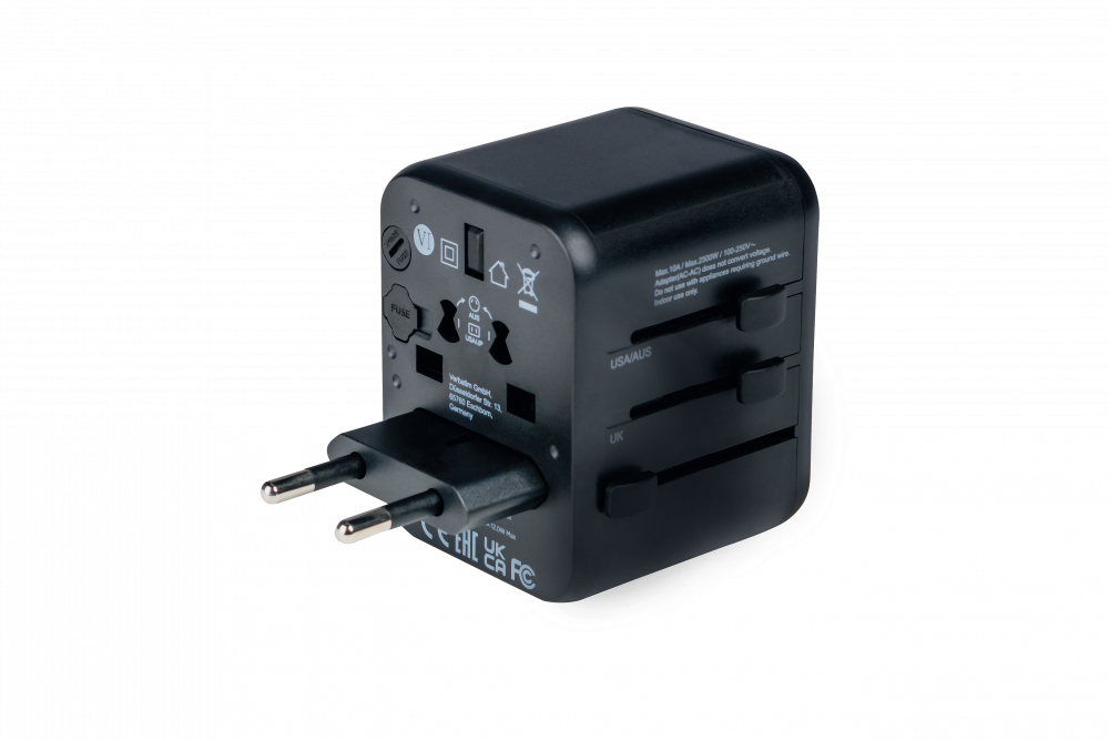UTA-01 universell reseadapter med 2 st. USB A-portar