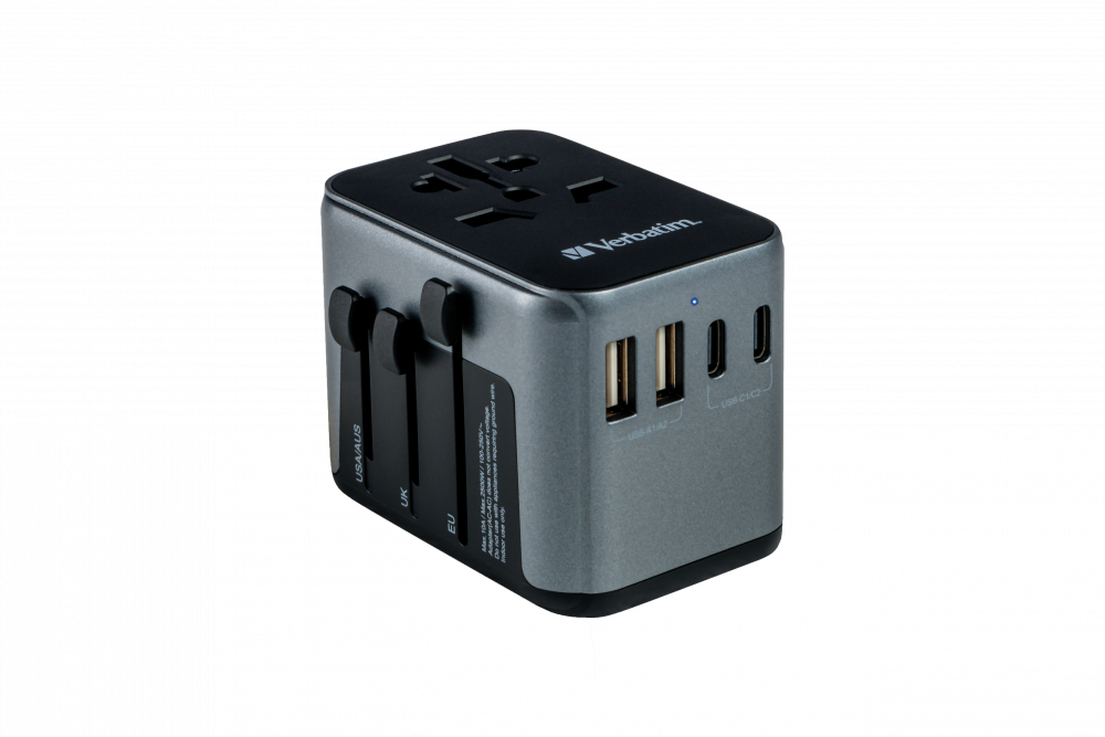UTA-03 Universal-Reiseadapter mit 1 USB-C-Anschluss PD 30 W und QC 3.0 / 2 USB-C- / 2 USB-A-Anschlssen