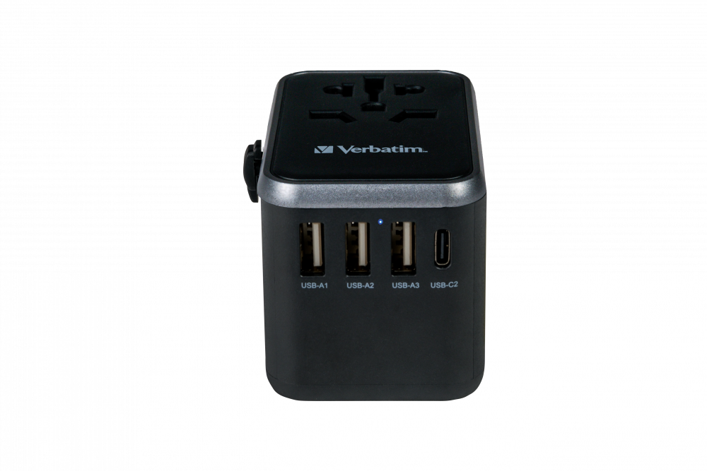 Univerzln cestovn adaptr UTA-04 s1 USB-C PD 61W aQC 3.0 / 1 USB-C / 3 USB-A