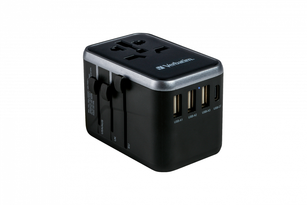 Univerzln cestovn adaptr UTA-04 s1 USB-C PD 61W aQC 3.0 / 1 USB-C / 3 USB-A
