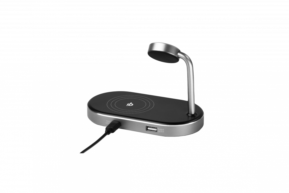 Verbatim WCS-02 aluminium 3-in-1 Qi MFi draadloos + Apple Watch + QC 3.0-lader