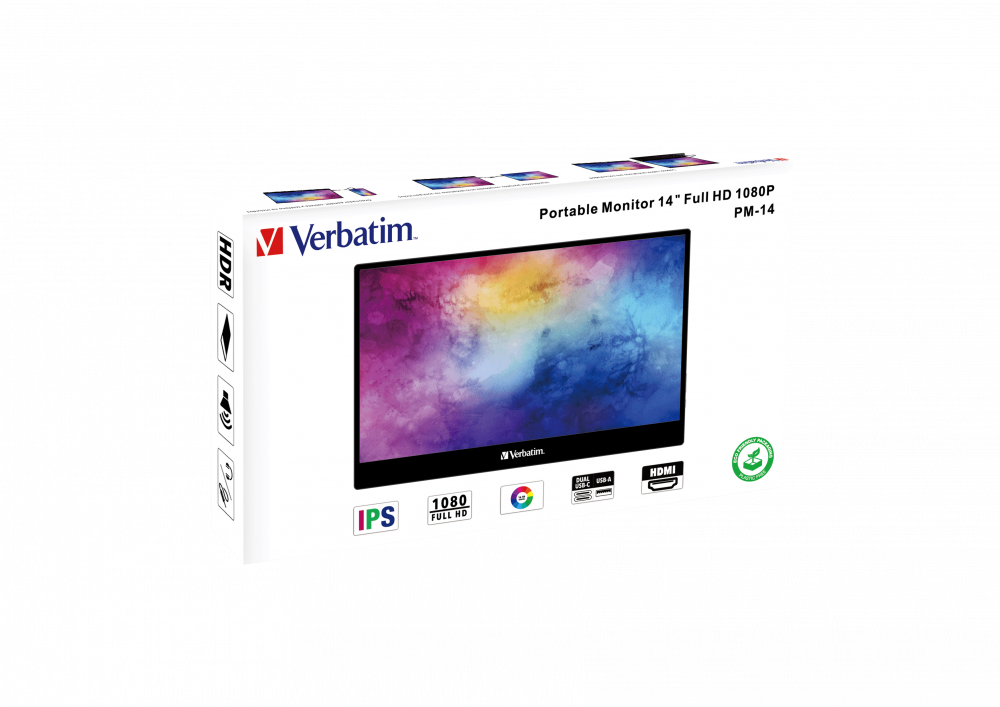 Verbatim PM-14 portabel 14-tums bildskärm med Full HD 1080p