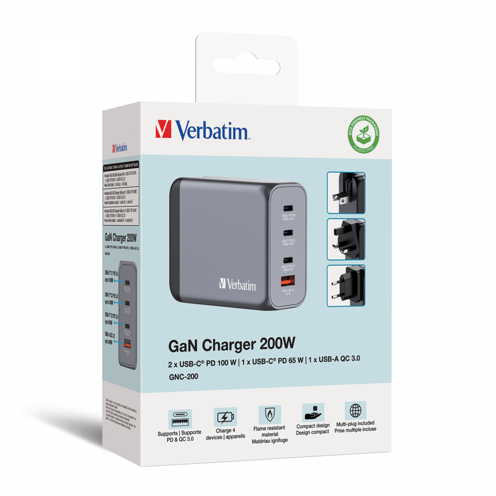 adowarka cienna GaN GNC-200 o mocy 200 W z 4 portami