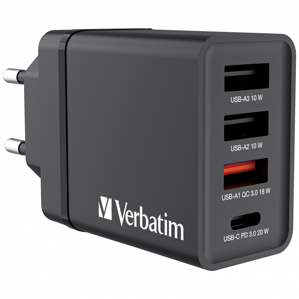 Zidni punja s 4 USB prikljuka CHR-30EU1 30 W - crni